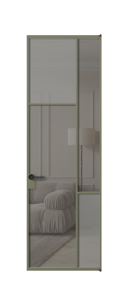 Дверь межкомнатная Mosaic АЛПЛ041.10 Алюминий оливковый тёмный Сатинированное серое стекло, триплекс, 6 мм + Прозрачное серое стекло, триплекс Без короба АОТ Цена 160090 Стоимость комплекта двери включает:
1. Полотно (600/650/700/750/800/850/900/950*2000-2400 мм).
2. Короб
3. Комплект фурнитуры (2 торцевые петли и магнитный замок с ответной планкой). Фабрика дверей Волховец 8 (800) 551 43 19 Межкомнатная дверь Mosaic АЛПЛ041.10 Алюминий оливковый тёмный Сатинированное серое стекло, триплекс, 6 мм + Прозрачное серое стекло, триплекс Цена 160090 ₽ | Volhovec