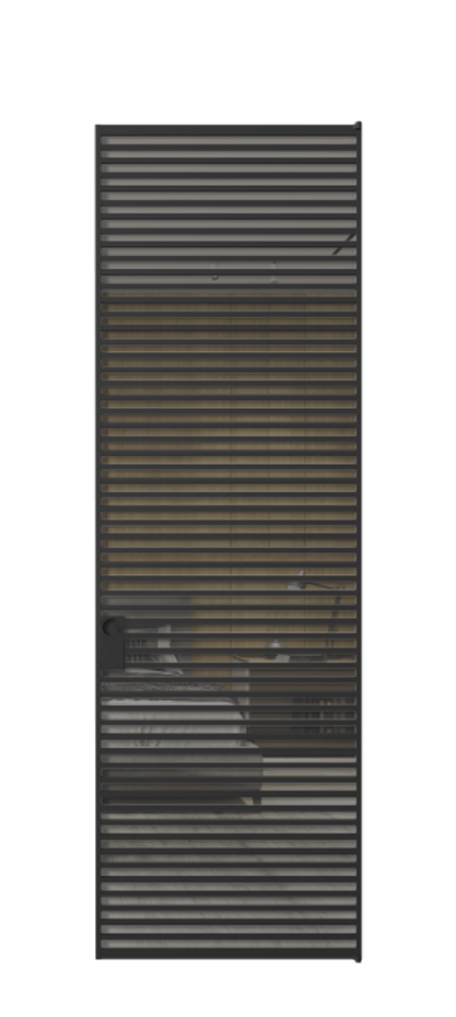 Алюминиевая дверь АЛПЛ040.07 Алюминий Черный Рефлективное серое стекло "Stopsol", калёное Цена 228870  | Volhovec