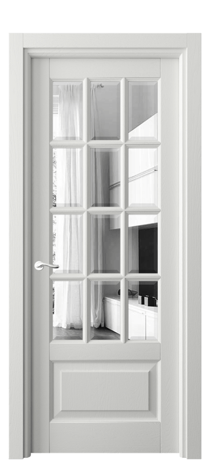 Межкомнатная дверь Lignum 0728 Дуб светло-серый Двустороннее зеркало с фацетом, триплекс Цена 164399 ₽ | Volhovec