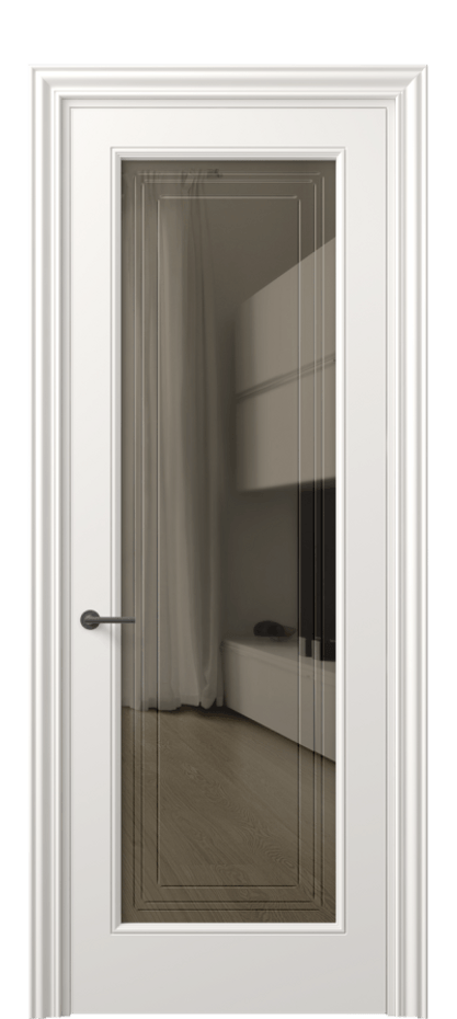 Дверь межкомнатная Mascot 8400 Матовый пудровый белый Прозрачное бронзовое стекло с гравировкой "Грани", триплекс Фигурный наличник МПБЛ Цена 69959 ₽ Наличники уже входят в базовый комплект. Фабрика дверей Волховец 8 (800) 551 43 19 Межкомнатная дверь Mascot 8400 Матовый пудровый белый Прозрачное бронзовое стекло с гравировкой "Грани", триплекс Цена 69959 ₽ | Volhovec