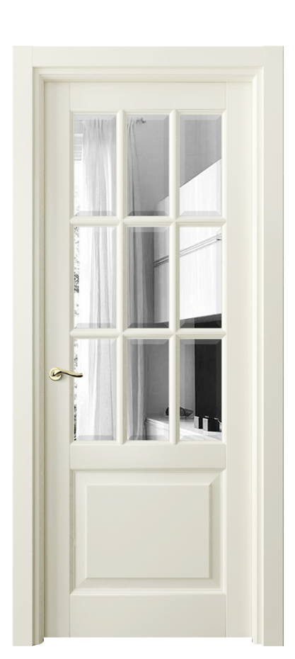 Межкомнатная дверь Lignum 0748 Бук молочно-белый Двустороннее зеркало с фацетом, триплекс Цена 124599 ₽ | Volhovec