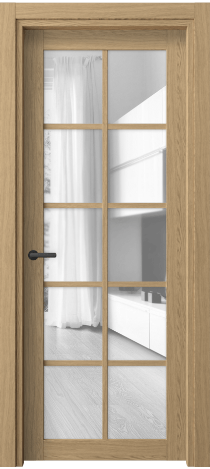 Межкомнатная дверь Neo 2106 Жемчужный дуб Прозрачное стекло, триплекс Цена 38699 ₽ | Volhovec