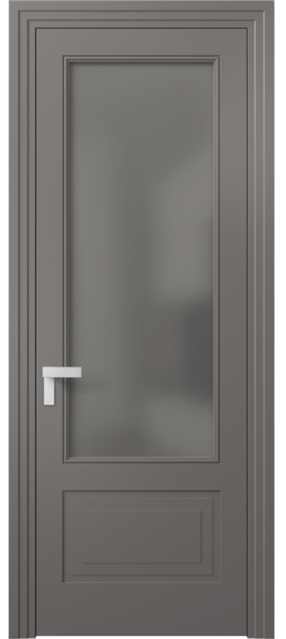 Межкомнатная дверь Rocca 8342 Матовый классический серый Сатинированное серое стекло, триплекс Цена 82899 ₽ | Volhovec