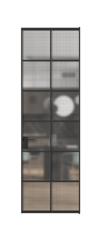 Алюминиевая дверь АЛПЛ040.05 Алюминий Черный Декоративное стекло с сеткой "Mesh silver", триплекс. Без короба чер Цена 151570 Стоимость комплекта двери включает:
1. Полотно (600/650/700/750/800/850/900/950*2000-2400 мм).
2. Короб
3. Комплект фурнитуры (2 торцевые петли и магнитный замок с ответной планкой). Фабрика дверей Волховец 8 (800) 551 43 19 Алюминиевая дверь АЛПЛ040.05 Алюминий Черный Декоративное стекло с сеткой "Mesh silver", триплекс Цена 151570 | Volhovec