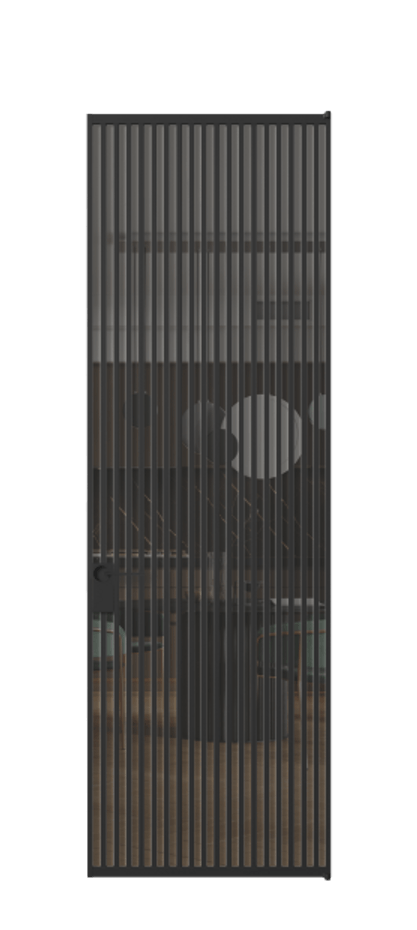 Алюминиевая дверь АЛПЛ040.06 Алюминий Черный Прозрачное серое стекло, триплекс Цена 220870  | Volhovec