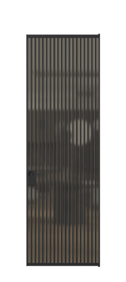 Алюминиевая дверь АЛПЛ040.06 Алюминий Черный Сатинированное бронзовое стекло, триплекс Цена 220870  | Volhovec