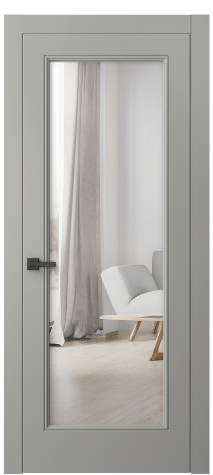 Межкомнатная дверь Linea 8300 Матовый нейтральный серый Двустороннее зеркало, триплекс Цена 73399 ₽ | Volhovec