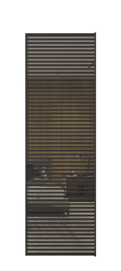 Алюминиевая дверь АЛПЛ040.07 Алюминий Черный Рефлективное бронзовое стекло "Stopsol", калёное Цена 228870  | Volhovec