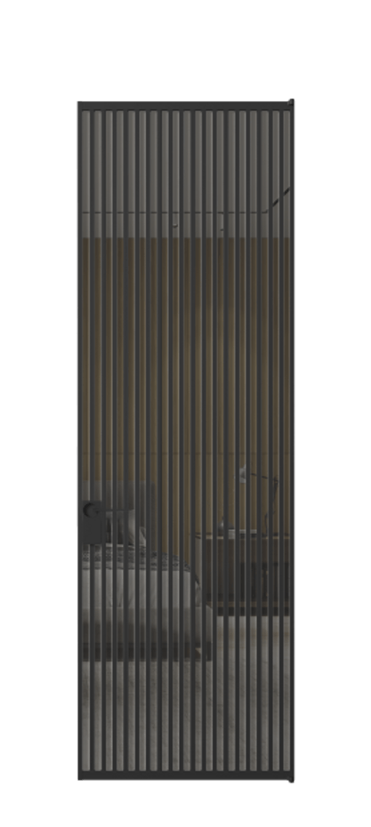 Алюминиевая дверь АЛПЛ040.06 Алюминий Черный Рефлективное серое стекло "Stopsol", калёное Цена 228870  | Volhovec