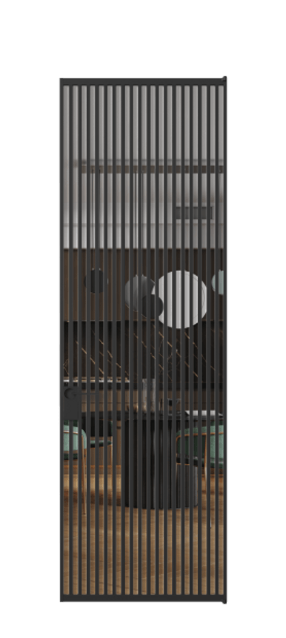 Алюминиевая дверь АЛПЛ040.06 Алюминий Черный Прозрачное стекло "Crystal Vision", калёное Цена 228870  | Volhovec