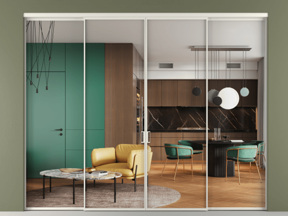 Перегородка Formato внутри проёма четырёхстворчатая АЛПР 040.01 Алюминий Белый Прозрачное стекло "Crystal Vision", калёное. Скрытый короб БЕЛ Цена 2646350 AMD 1. Полотно 4 шт. (800/2100 мм)
2. Комплект установки раздвижной системы
3. Базовый комплект фурнитуры
4.Ручка RONDO. Фабрика дверей Волховец 8 (800) 551 43 19 Перегородка Formato внутри проёма четырёхстворчатая АЛПР 040.01 Алюминий Белый Прозрачное стекло "Crystal Vision", калёное Цена 2646350 AMD | Volhovec