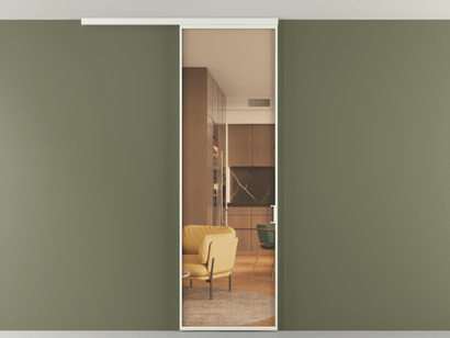 Алюминевая перегородка vd1_01 Алюминий светло-серый Прозрачное оранжевое стекло, триплекс, 6мм. Цвет Алюминий светло-серый. Материал Алюминий в эмали. Коллекция Перегородка Formato вдоль стены на потолок одностворчатая. Картинка.