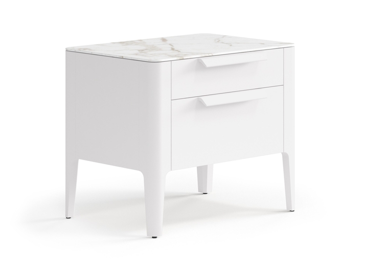 Мебель Тумба прикроватная Piega 2 ящика. Цвет Матовый пудровый белый. Материал Гладкая эмаль. Коллекция Тумба прикроватная Piega 2 ящика. Фото. Мебель Тумба прикроватная Piega 2 ящика. Цвет Матовый пудровый белый. Материал Гладкая эмаль. Коллекция Тумба прикроватная Piega 2 ящика. Картинка.