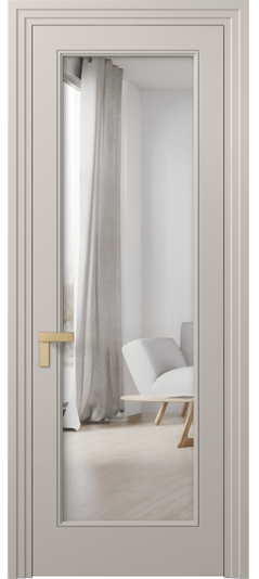 Дверь межкомнатная 8300 МСБЖ Двустороннее зеркало. Цвет Матовый светло-бежевый. Материал Гладкая эмаль. Коллекция Rocca. Картинка.