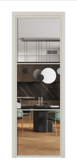 Дверь межкомнатная АЛПЛ040.03 АТСР Crystalvision. Цвет Алюминий тёплый серый. Материал Алюминий в эмали. Коллекция Formato. Картинка.