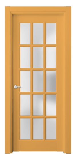 Дверь межкомнатная 6311 Пастельно-жёлтый RAL 1034. Цвет RAL Пастельно-жёлтый RAL 1034. Материал Массив бука эмаль. Коллекция Toscana Grigliato. Картинка.