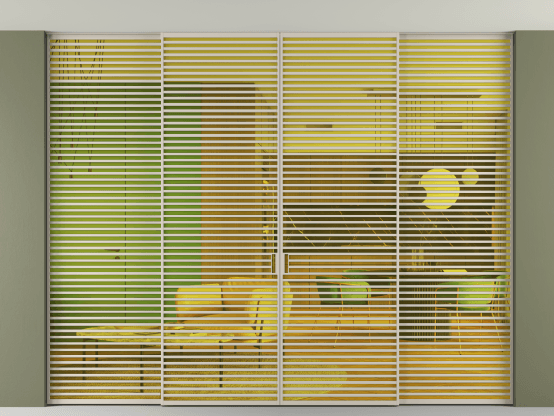 Алюминевая перегородка АЛПР 040.07_АСБЖ_ПРОЗ ЖЕЛ_new. Цвет Алюминий светло-бежевый. Материал Алюминий в эмали. Коллекция Перегородка Formato внутри проёма скрытое крепление в потолок 4 створки. Фото. Алюминевая перегородка АЛПР 040.07_АСБЖ_ПРОЗ ЖЕЛ_new. Цвет Алюминий светло-бежевый. Материал Алюминий в эмали. Коллекция Перегородка Formato внутри проёма скрытое крепление в потолок 4 створки. Картинка.