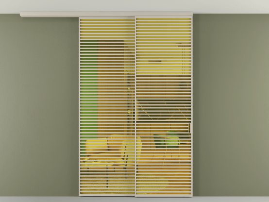 Алюминевая перегородка АЛПР 040.07_АСБЖ_ПРОЗ ЖЕЛ_new. Цвет Алюминий светло-бежевый. Материал Алюминий в эмали. Коллекция Перегородка Formato вдоль стены на потолок 2 створки с синхронным механизмом. Фото. Алюминевая перегородка АЛПР 040.07_АСБЖ_ПРОЗ ЖЕЛ_new. Цвет Алюминий светло-бежевый. Материал Алюминий в эмали. Коллекция Перегородка Formato вдоль стены на потолок 2 створки с синхронным механизмом. Картинка.