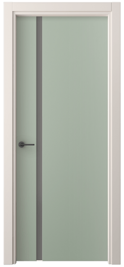 Дверь межкомнатная 4222 ПЭСО СЕР САТ. Цвет ПЭТ светло-оливковый. Материал ПЭТ. Коллекция Freedom. Картинка.