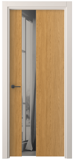 Дверь межкомнатная 4224 ВНД ДВ ЗЕР СЕР. Цвет Ванильный дуб. Материал Ламинатин. Коллекция Freedom. Картинка.