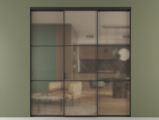 Перегородка Formato внутри проёма трёхстворчатая