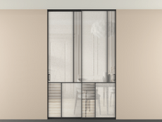 Перегородка Mosaic внутри проёма скрытое крепление в потолок 2 створки